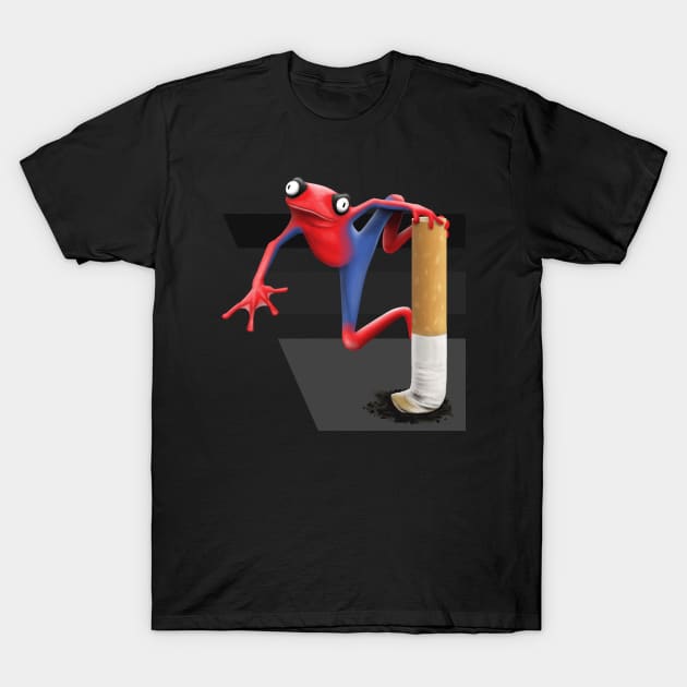 Spider Frog - black background T-Shirt by TMBTM